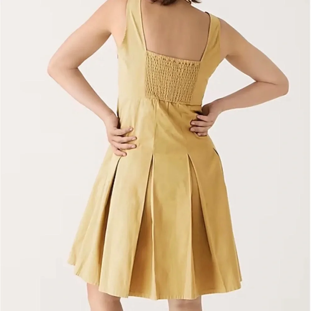 J. Crew Yellow Midi Dress Size 10 100% Cotton